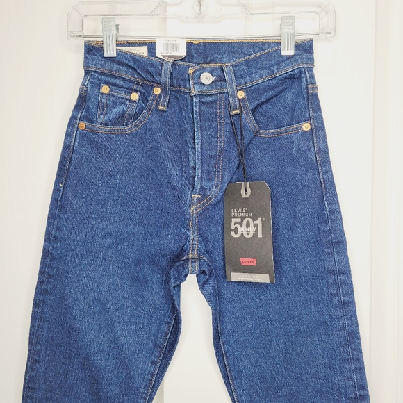 LEVI’S 501 Skinny Jeans Life’s Work Dark Wash - Picture 3 of 8